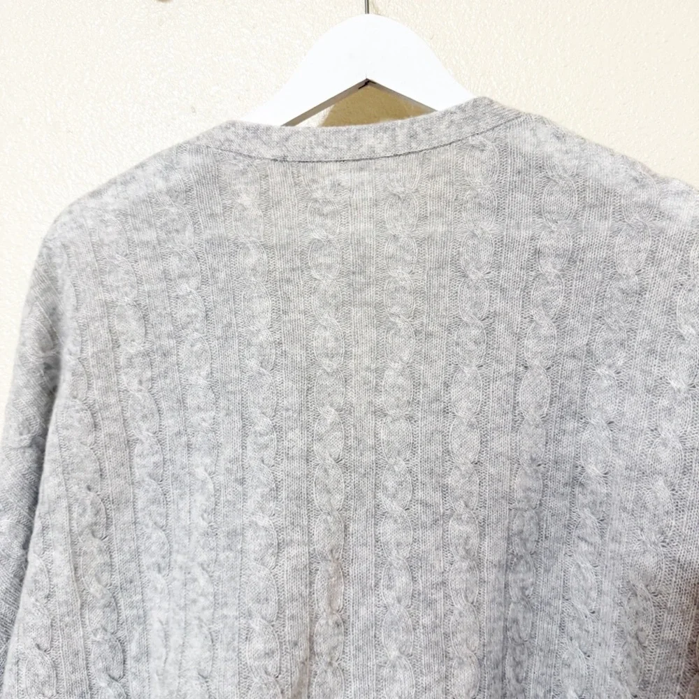 Reformation Giusta Oversized Cashmere Button Cardigan in Light Grey $298 MSRP - Picture 10 of 13